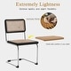 preview thumbnail 4 of 10, Dining Chairs Set of 2, Upholstered Natural Rattan Kitchen Chairs, Armless Accent Chair Side Chairs