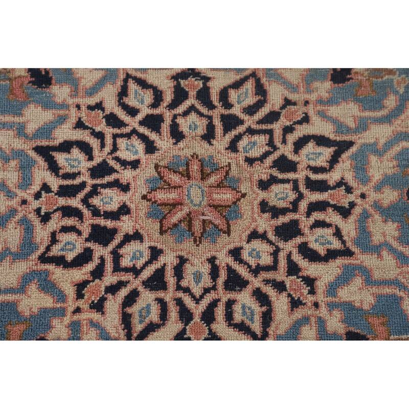 Pink Isfahan Persian Vintage Area Rug Hand-Knotted Wool Carpet - 6'7"x 10'2"