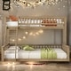 preview thumbnail 1 of 20, Wooden Twin XL over Queen Detachable Bunk Bed with Ladder and Guardrails Walnut