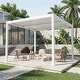 preview thumbnail 3 of 194, EROMMY Outdoor Louvered Pergola with Adjustable Aluminum Roof – Rainproof Gazebo for Patio & Garden 10'x10' - Open Side-White
