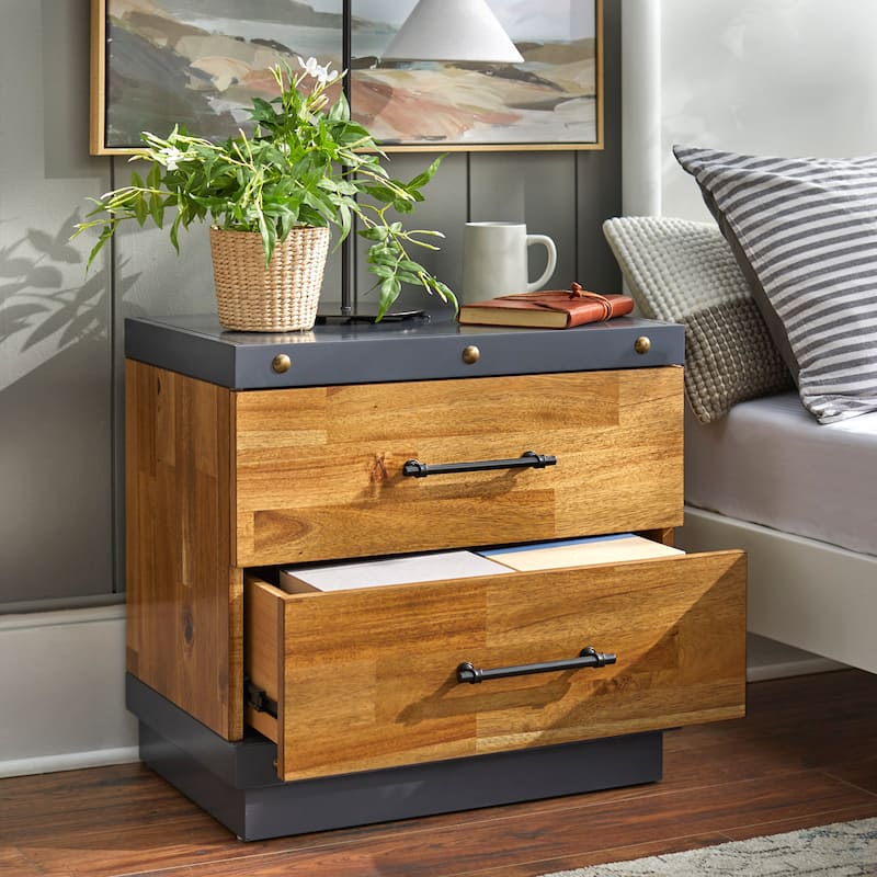Lifestorey Drake 2-Drawer Nightstand