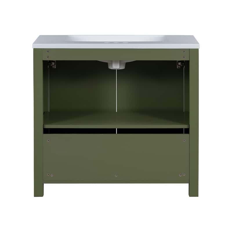36" Retro Bathroom Vanity Organizer with Sink, Combo Cabinet Set, Bathroom Storage Cabinet