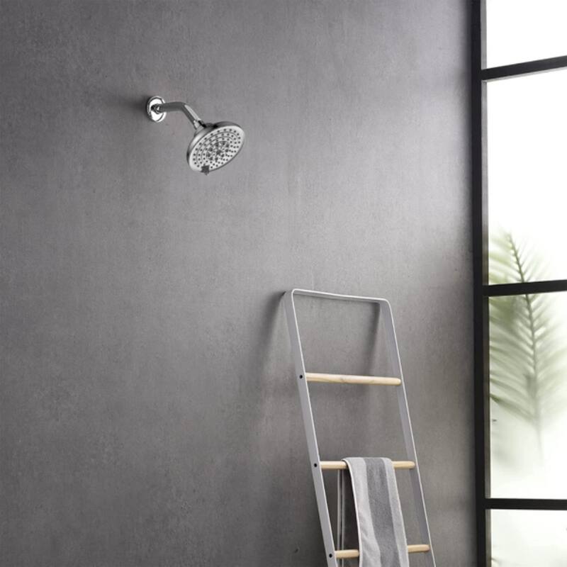 5-Inch Stainless Steel Rain Shower Head with 6 Modes and Anti-Clog Nozzles High Pressure - ‎4.72 x 4.53 x 3.74