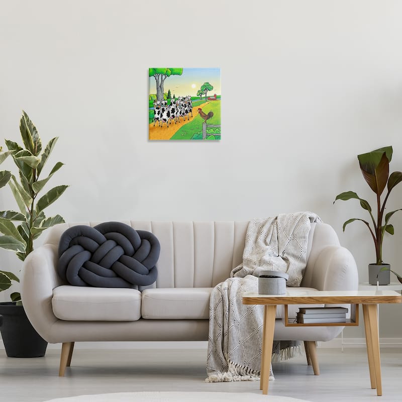 Stupell Funny Cows Come Home Canvas Wall Art Design By Roger Straub