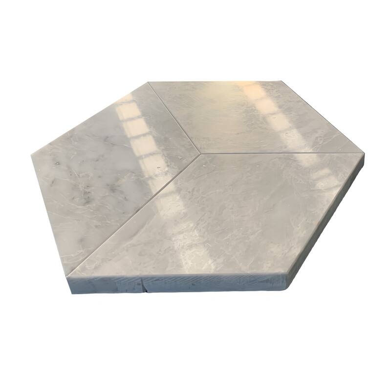 Roomfitters Hexagon Marble Tile for Wall and Floor, Polished Natural Stone, Genuine Marble, 12-Piece Box, Carrara Gray