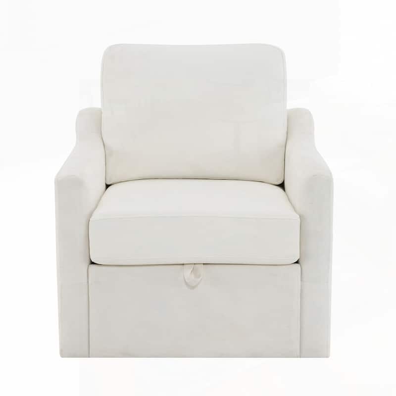 Swivel Arm Chair with Soft Chenille Fabric