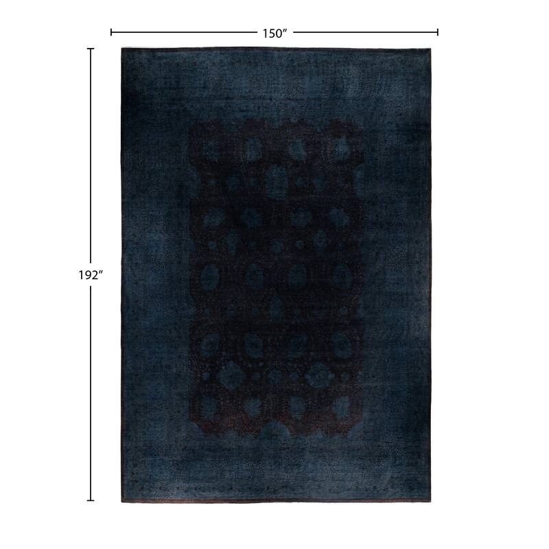 Overdyed One-of-a-Kind Hand-Knotted Area Rug - Black - 12' 6" x 16' 0"