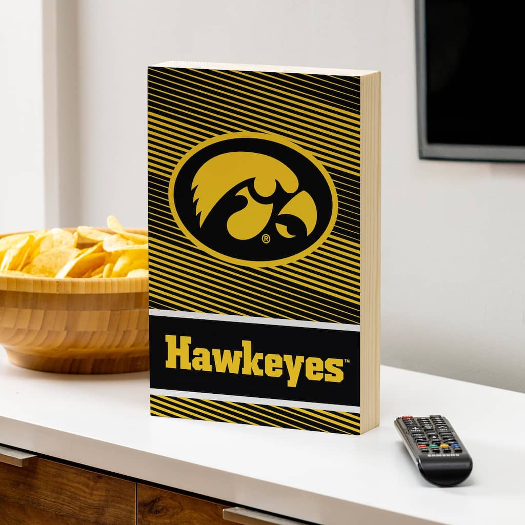 University of Iowa Wooden Tabletop Mantel Shelf Sign