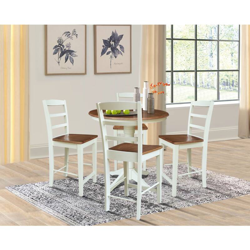 36" Round Extension Table with Counter Height Stools