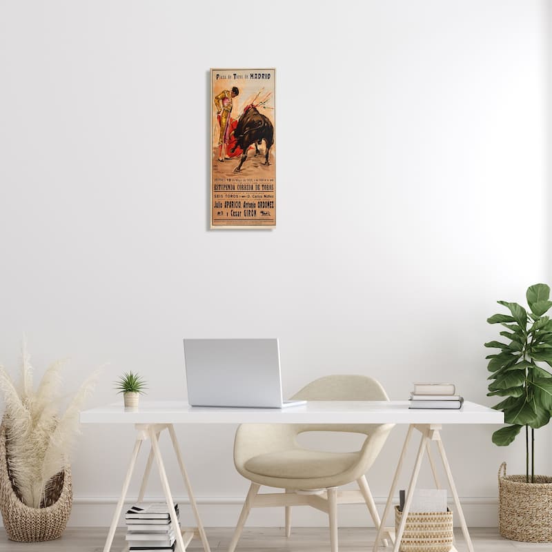 Stupell Great Bullfight Antique Advertisement Canvas Wall Art Design By Marcus Jules