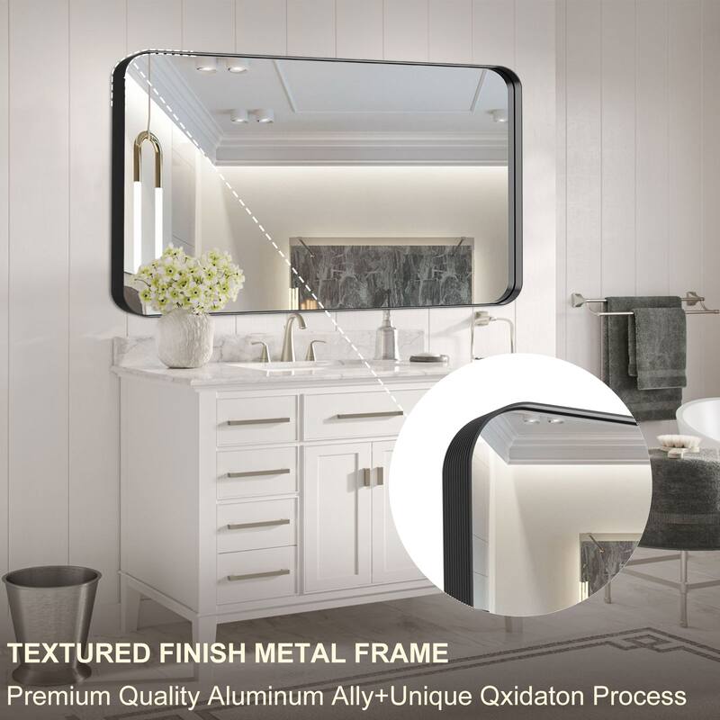 Rectangle Bathroom Mirror for Vanity Wall Mounted Vertical Horizontal Makeup Mirror