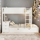 preview thumbnail 1 of 7, Full-Over-Full Bunk Bed With Twin size Trundle,Storage And Desk for Bedroom White
