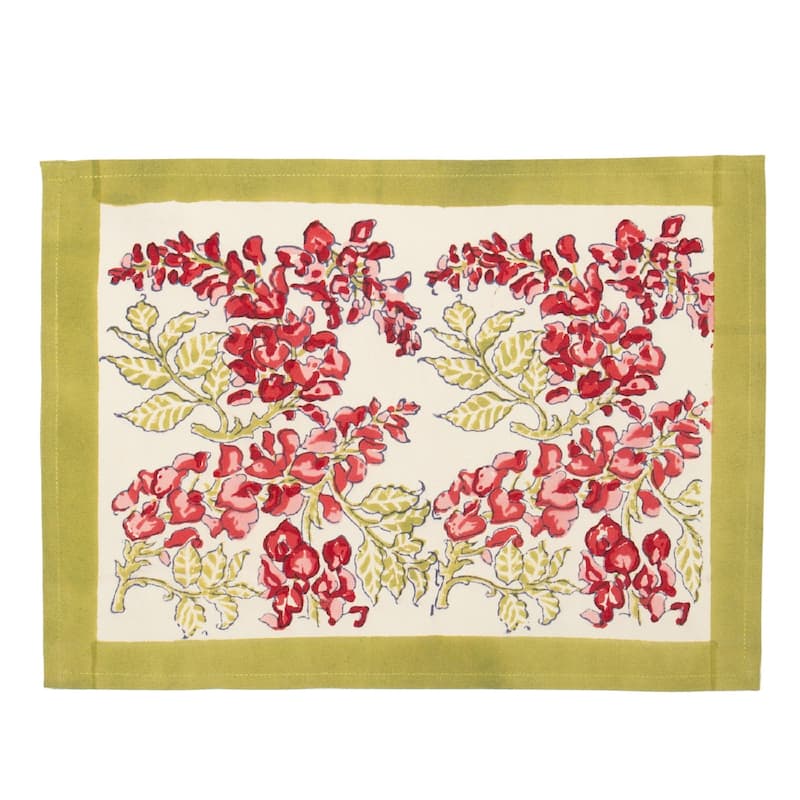 Couleur Nature Wisteria Mats - Set of 6 - Green/Pink