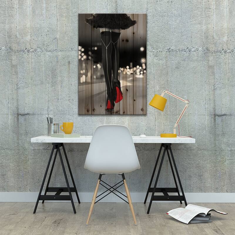 Night Out I Print On Wood by Sarah McGuire - Multi-Color