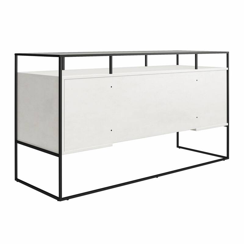 Ameriwood Home Creedmore Modern Desk with Fluted Glass Top