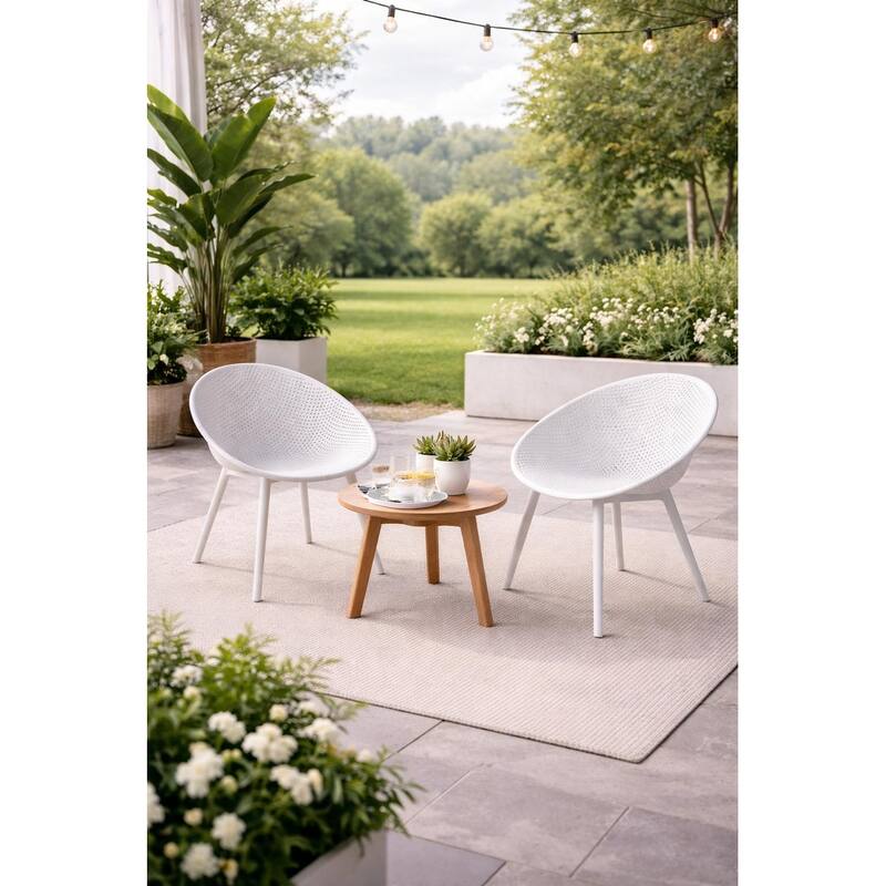 Mid-Century Modern Plastic Dining Chair Plastic Legs with Breathable Perforated Egg Shaped Seat for Indoor/Outdoor Use
