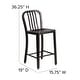 preview thumbnail 16 of 98, 24'' High Metal Indoor-Outdoor Counter Height Stool with Vertical Slat Back