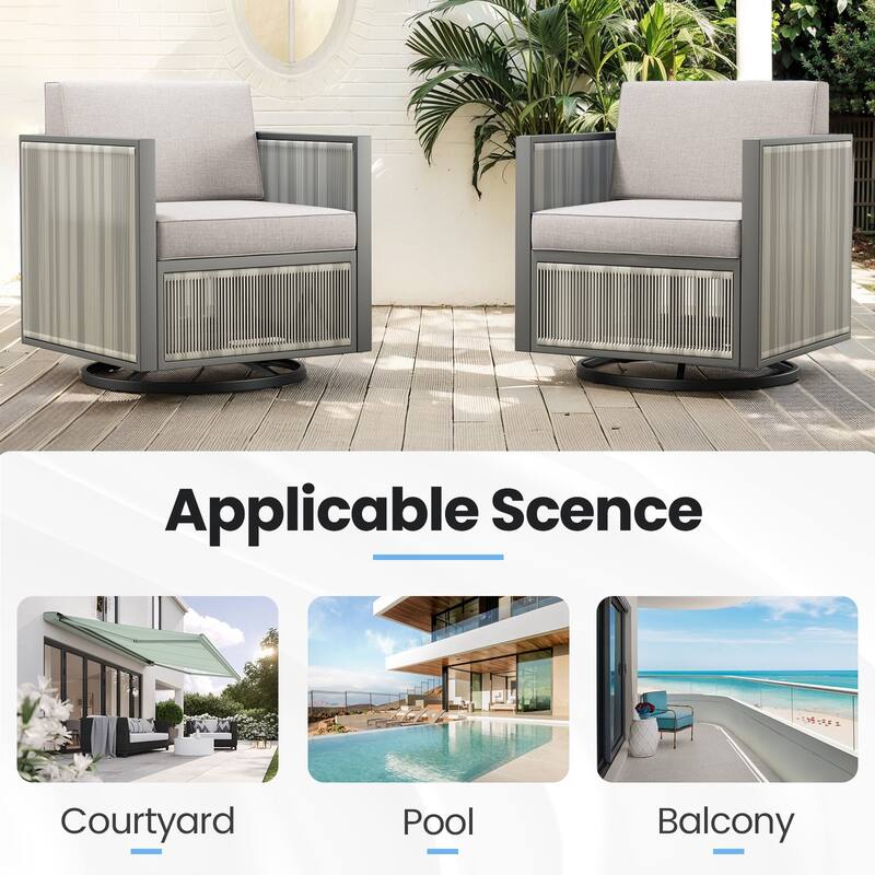 Outdoor Swivel Gliders Chair Rattan Rocking Chair