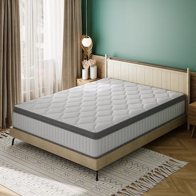 IFLUOUS 12 in. Medium Hybrid Memory Foam Mattress with CertiPUR-US and Oeko-TEX , Featuring Bamboo Charcoal Absorption.