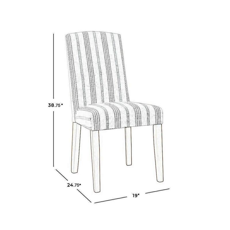 Brown/White Fabric Upholstered Wood Frame Dining Chair, Sturdy Dining Chair for Dining Rooms - 23.5