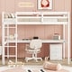 preview thumbnail 1 of 7, Twin Wood Loft Bed with Under-bed Desk, White White