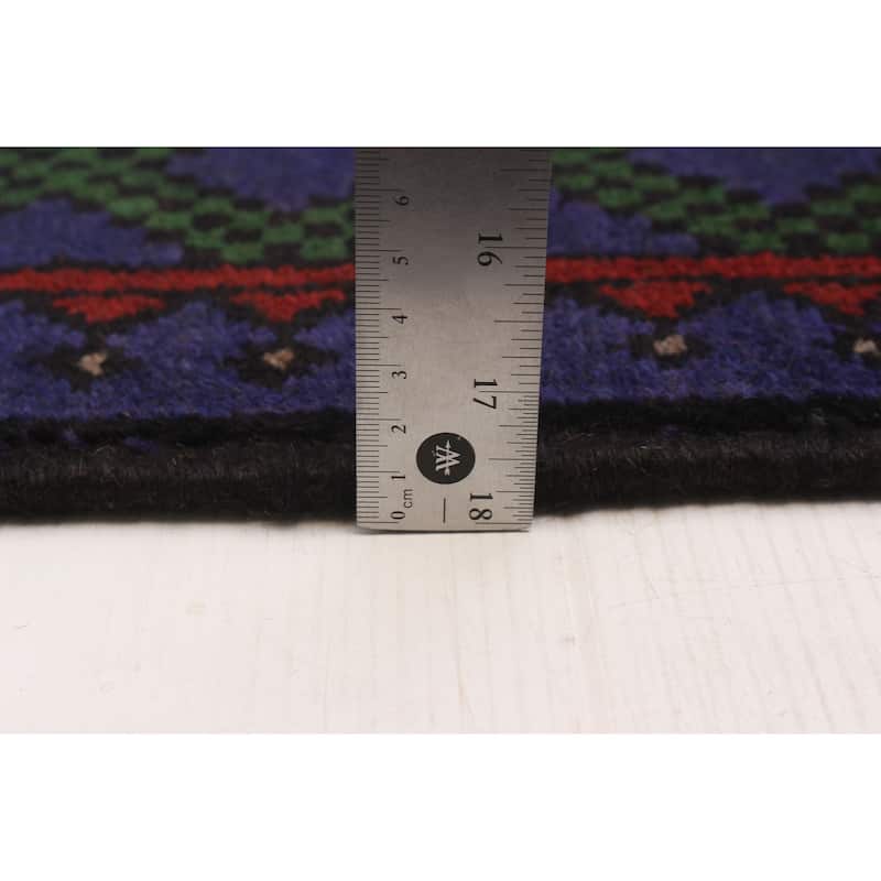 ECARPETGALLERY Hand-knotted Uzbek Kargahi Purple Wool Rug - 4'9 x 6'3