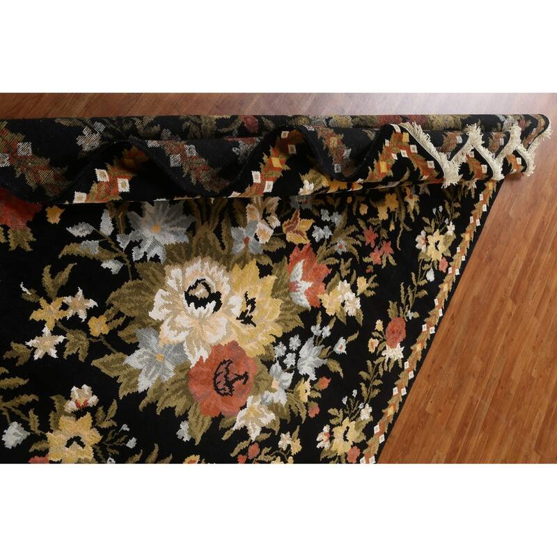 Vegetable Dye Wool/ Silk Aubusson Area Rug Hand-knotted Office Carpet - 5'9" x 8'2"