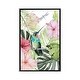 preview thumbnail 1 of 13, iCanvas "Hibiscus & Hummingbird II" by Jennifer Paxton Parker Framed Silver - 40x26