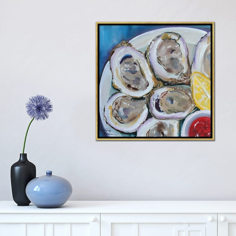 iCanvas "Oysters On The Half Shell" by Kristine Kainer Framed Canvas Print