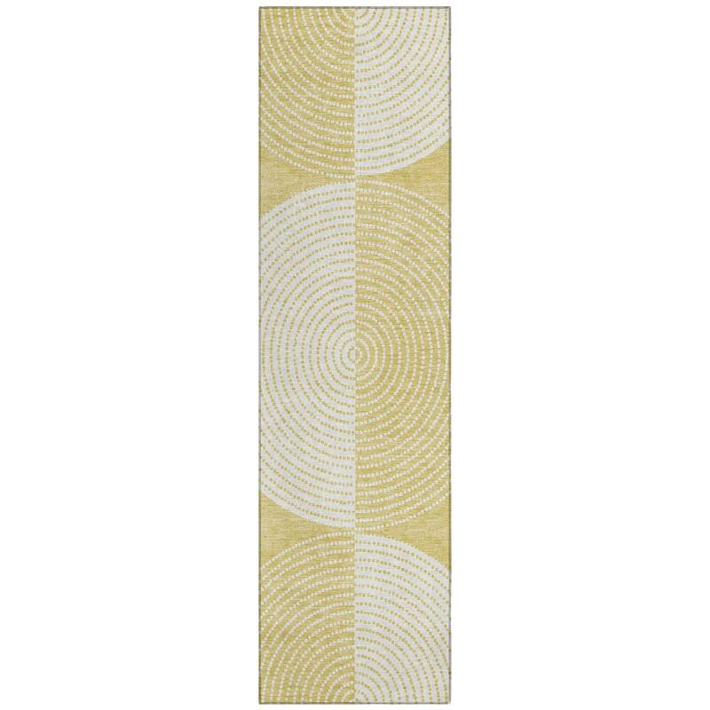 Machine Washable Indoor/ Outdoor Geo Circles Chantille Rug