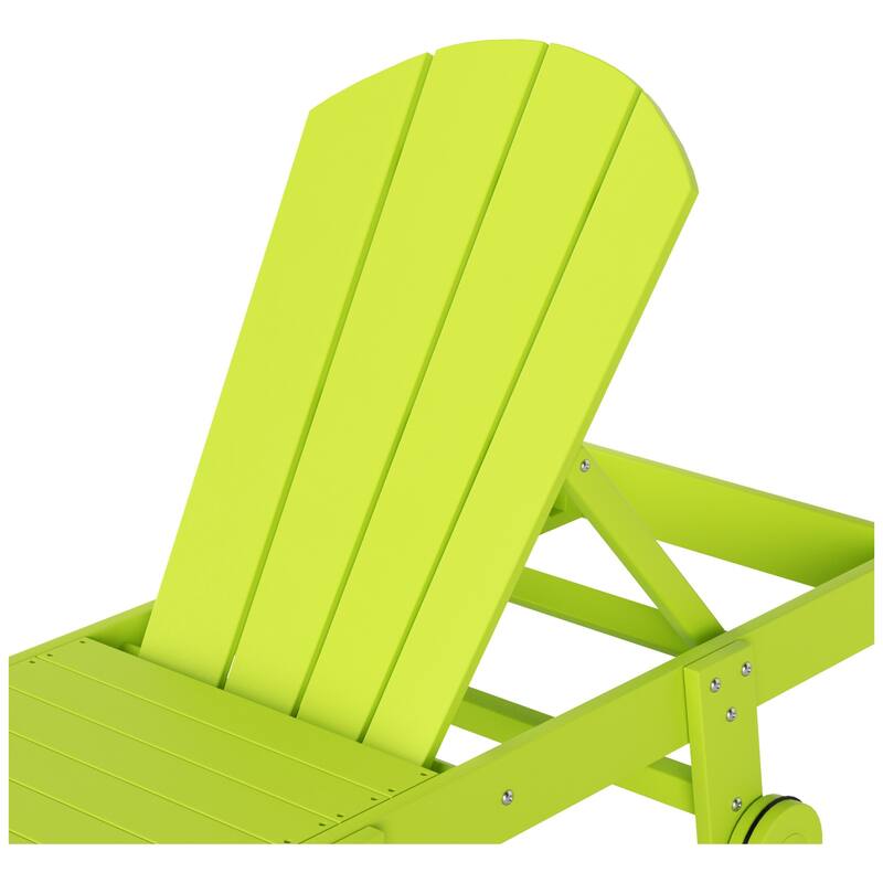 Polytrends Laguna Hdpe All Weather Outdoor Patio Pool Reclining Armless Chaise Lounge With Wheels