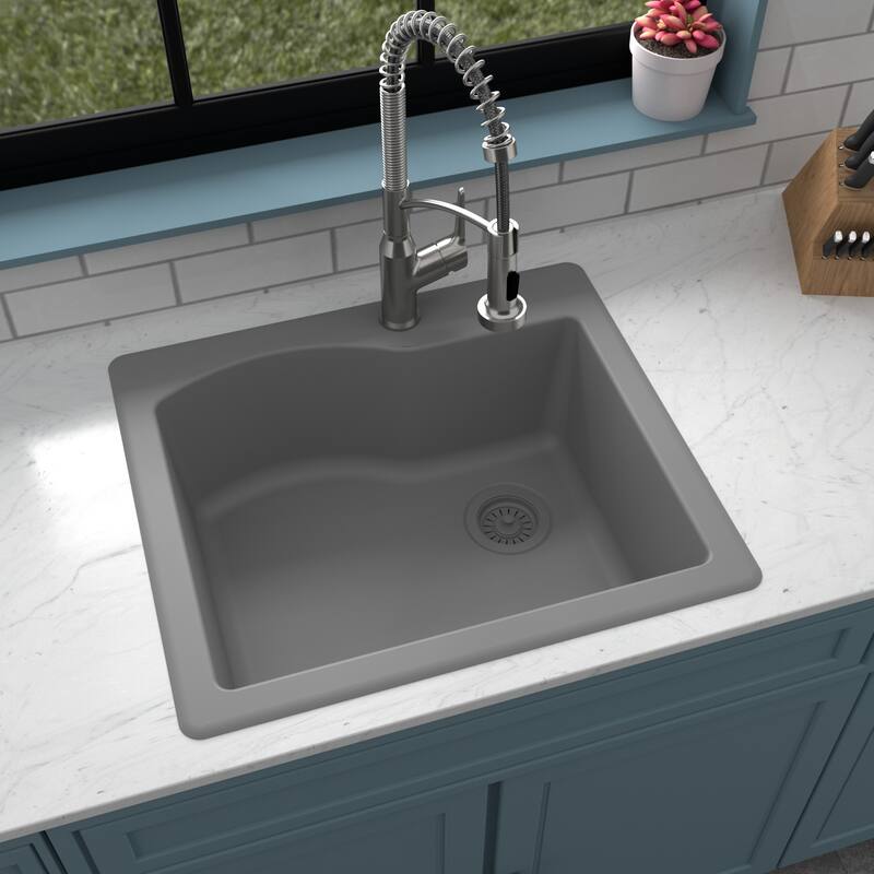 Karran Drop-in Quartz Single Bowl Kitchen Sink