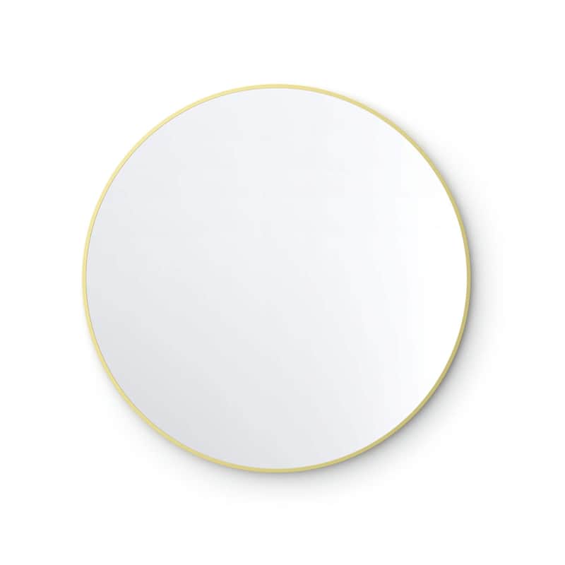 32 Inch Shatterproof Wall Mount Metal Frame Mirror - Brushed Gold