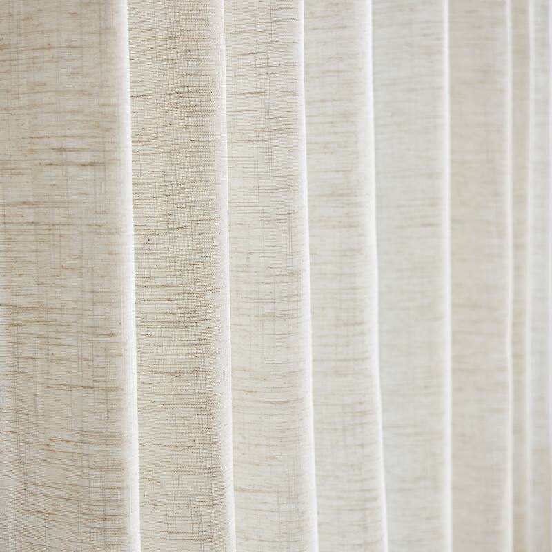 DKNY Classic Linen Grommet Window Curtain Panel Pair