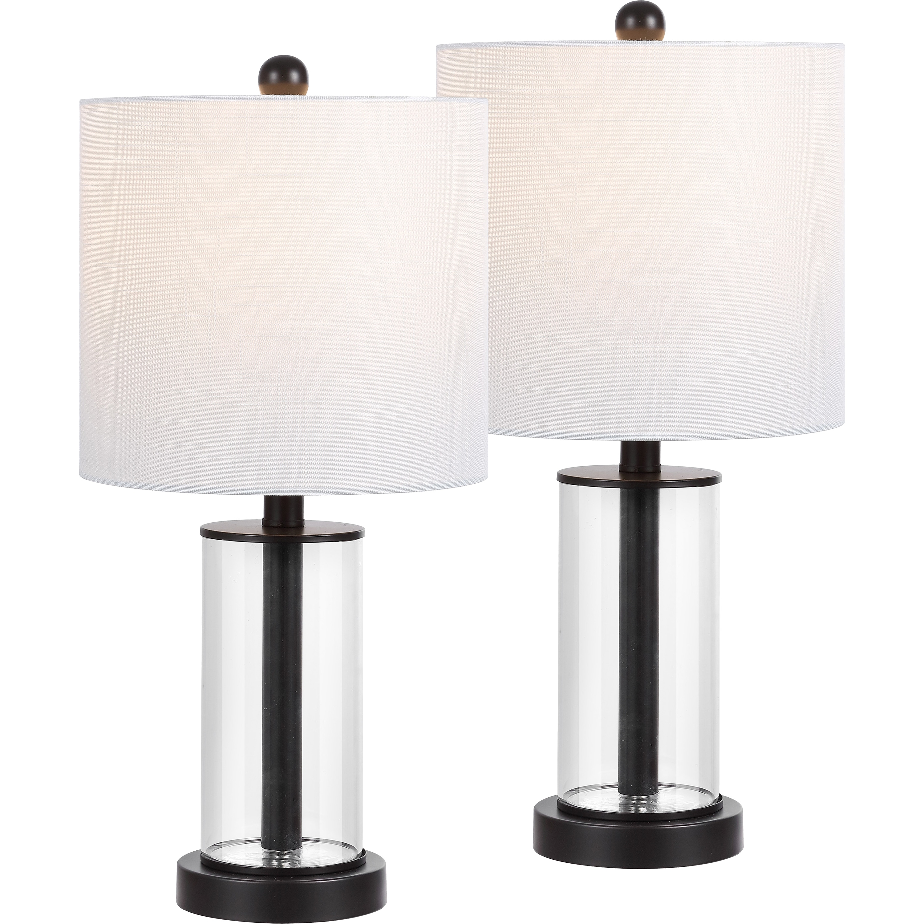 By JONATHAN , Amner 20.5" Contemporary Fillable Glass LED Table Lamp, (Set of 2)