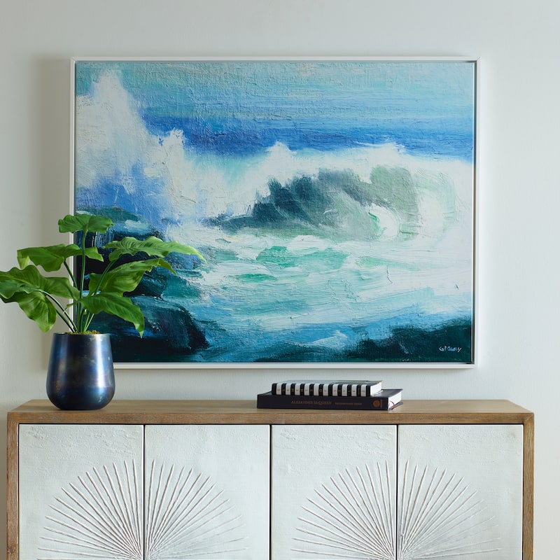 'Wave' Solid Wood Framed Canvas Art by Gia Moody