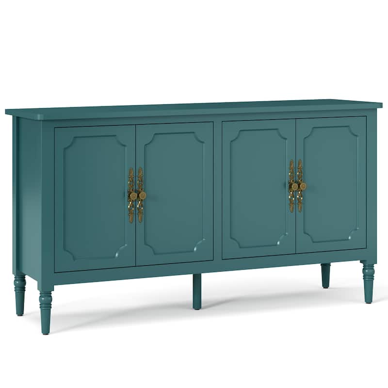 59" W Sideboard Cabinet with Adjustable Shelves and 4 Doors - N/A
