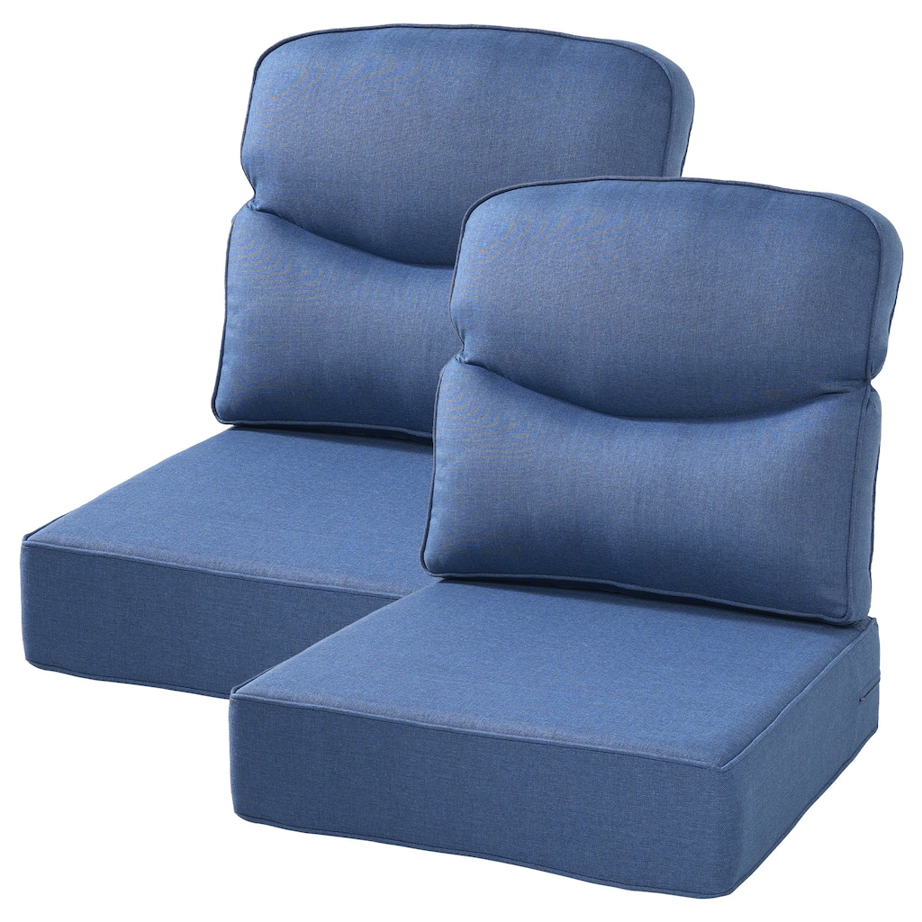 Meyreso 24" x 22" x 6" Thick Cushion & Pillow Set - Indoor/Outdoor Water & Fade Resistant - Fits Multiple Chair Types