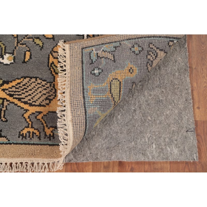 Animal Pictorial Ziegler Accent Rug Hand-Knotted Floral Wool Carpet - 2'11"x 5'0"
