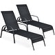 preview thumbnail 8 of 8, Costway Set of 2 Patio Lounge Chairs Sling Chaise Lounge Recliner - 62.5”x26”x40.5”(L x W x H)
