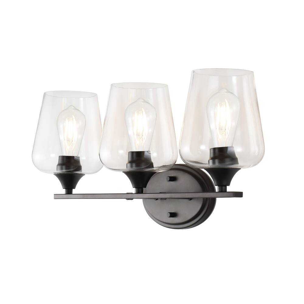 Iron/Seeded Glass LED Vanity Light, by JONATHAN Y