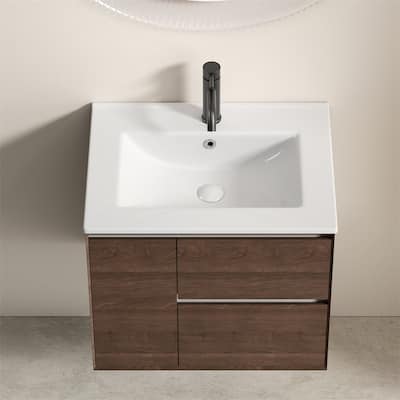 24" Bathroom Ceramic Bathroom Vanity Sink Top without Overflow
