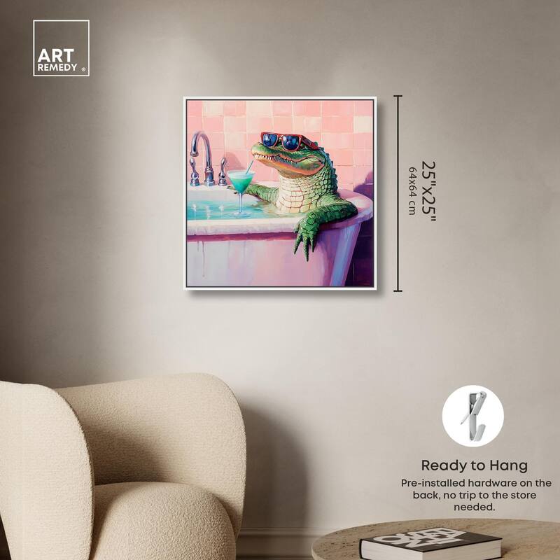 Cocktail Croc II Canvas by Art Remedy