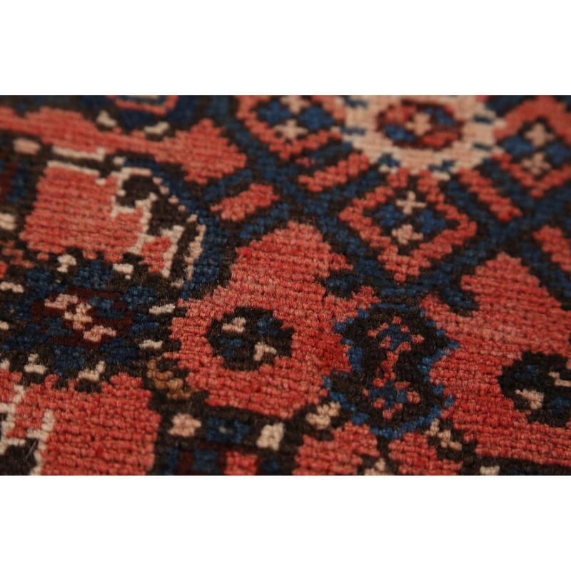 Hand Knotted Oriental 100% Wool Carpet Traditional All-Over Oranges & Rust Hossainabad Runner Rug - 16' 4'' X 3' 6''