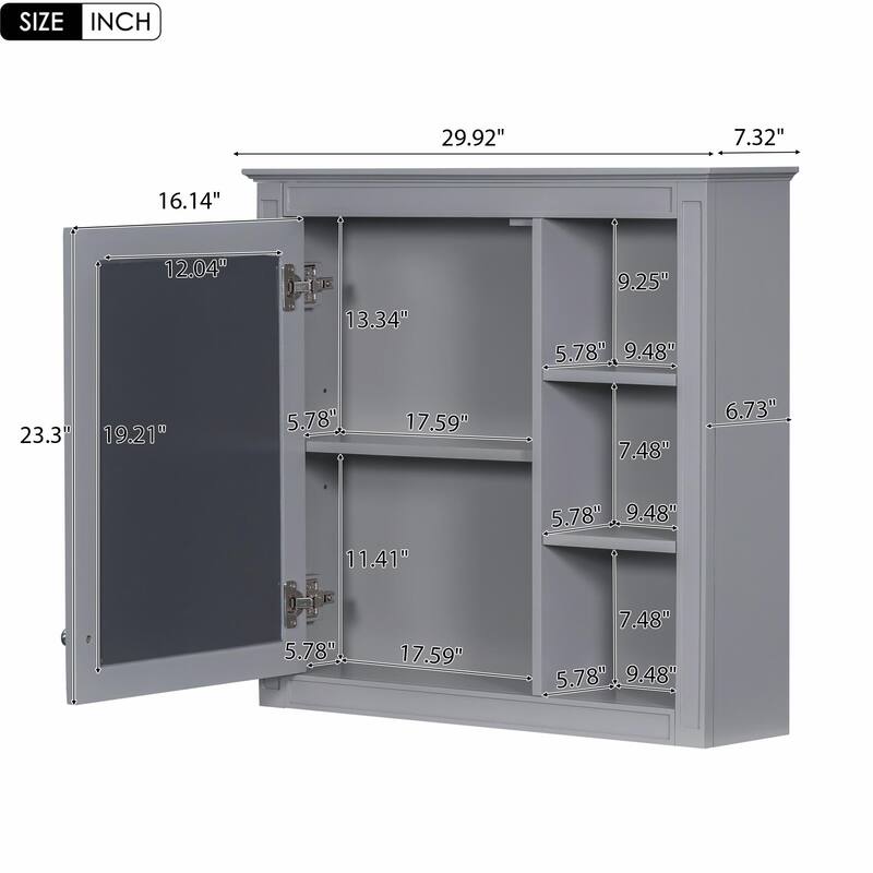 30" Bathroom Vanity with Mirror, Sink, and Storage Cabinet