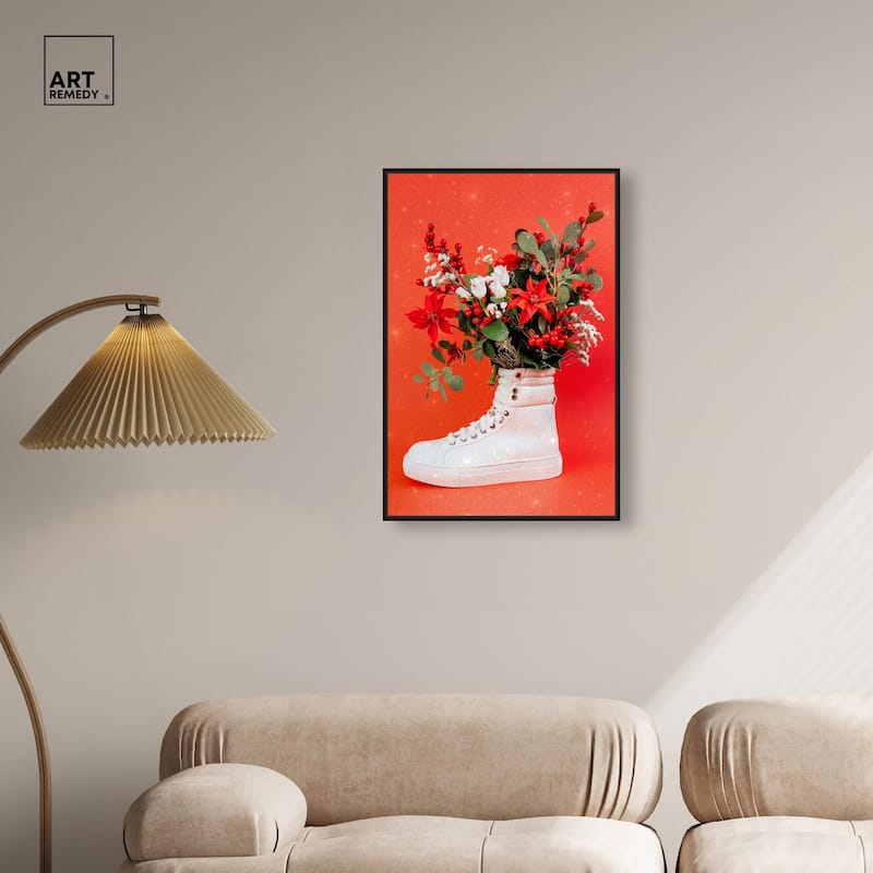 Christmas Sneaker Canvas by Art Remedy