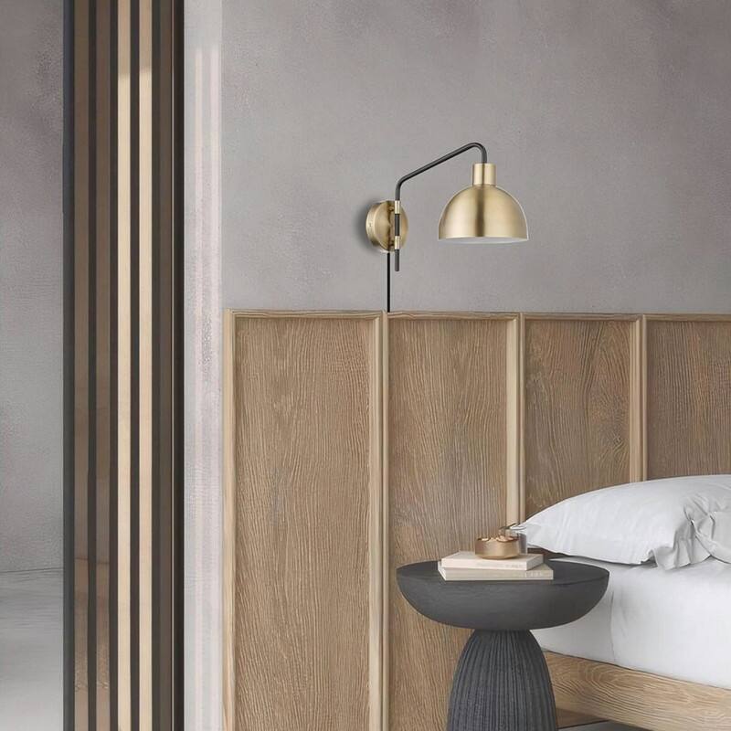 1 Light plug in sconce brass, dimitri wall lighting metal bedroom wall lighting