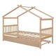 preview thumbnail 6 of 10, Whimsical Twin House Bed with Trundle - Safe Pine Frame