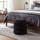 preview thumbnail 19 of 26, Adeco 16" Round Upholstered Storage Ottoman with Wood Lid