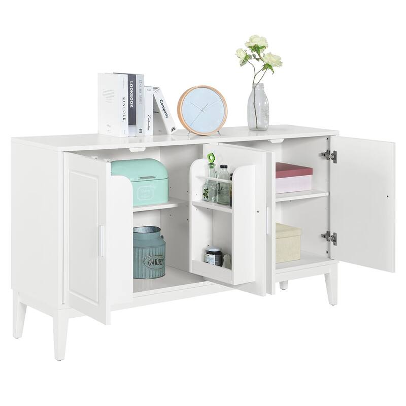 Buffet Cabinet with Door Shelf, Sideboard Cabinet with Adjustable Shelves, Wood Storage Cabinet with Conical Feet